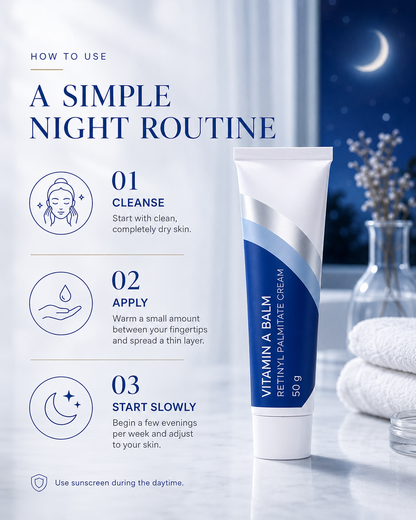 Vitamin A Balm 50g – Retinyl Palmitate Cream for Smoother, Firmer-Looking & Hydrated Skin