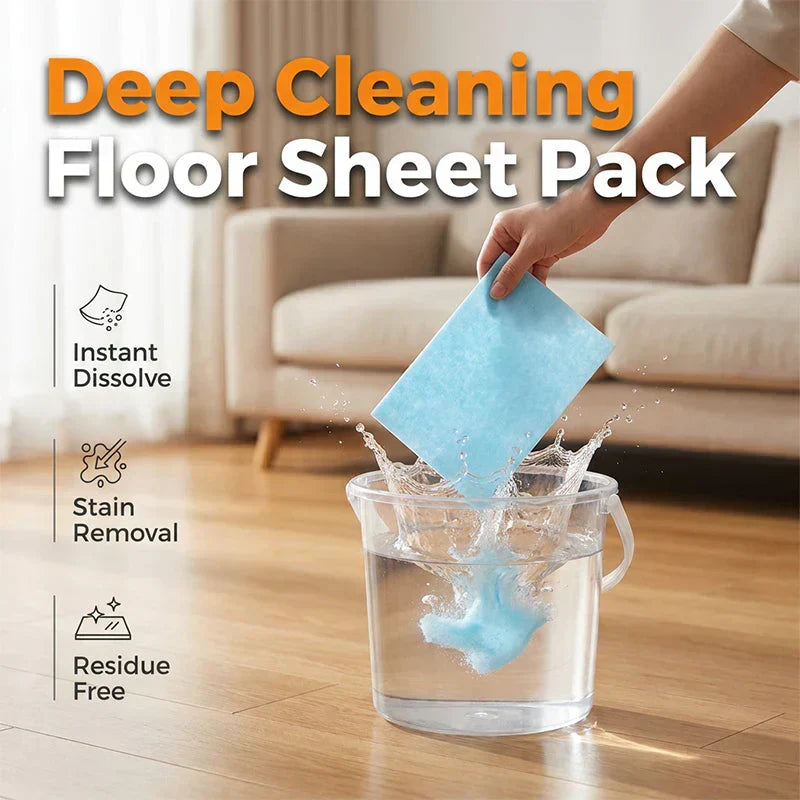 🧹 BUY 1 GET 1 FREE!✨ 60-Pieces Multi-Effect Floor Cleaning Sheets – Powerful Stain Removal & Fresh Scent 🌿